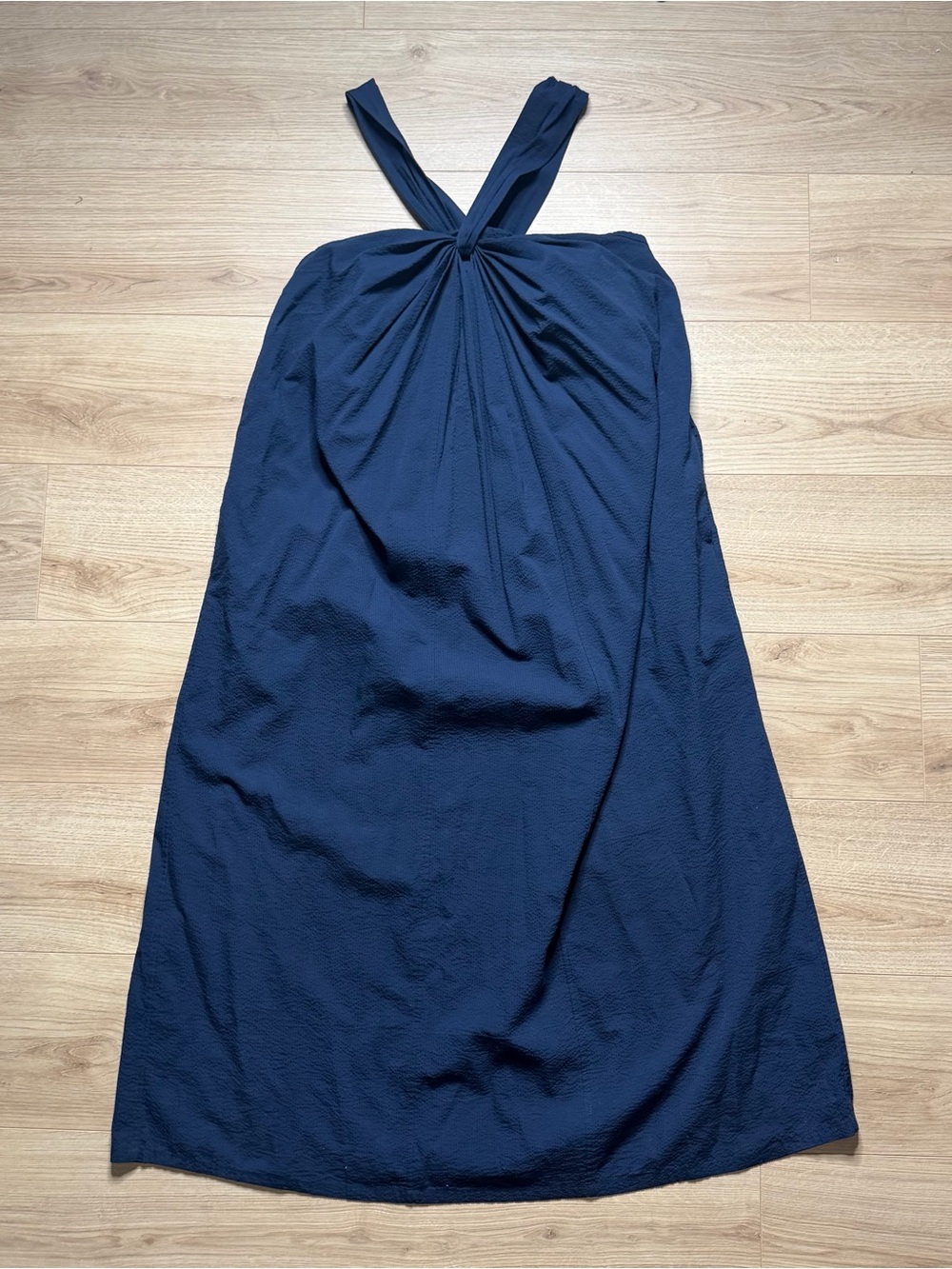 Faherty Bay Twist Seersucker Dress In Navy Size XL - Picture 2 of 5